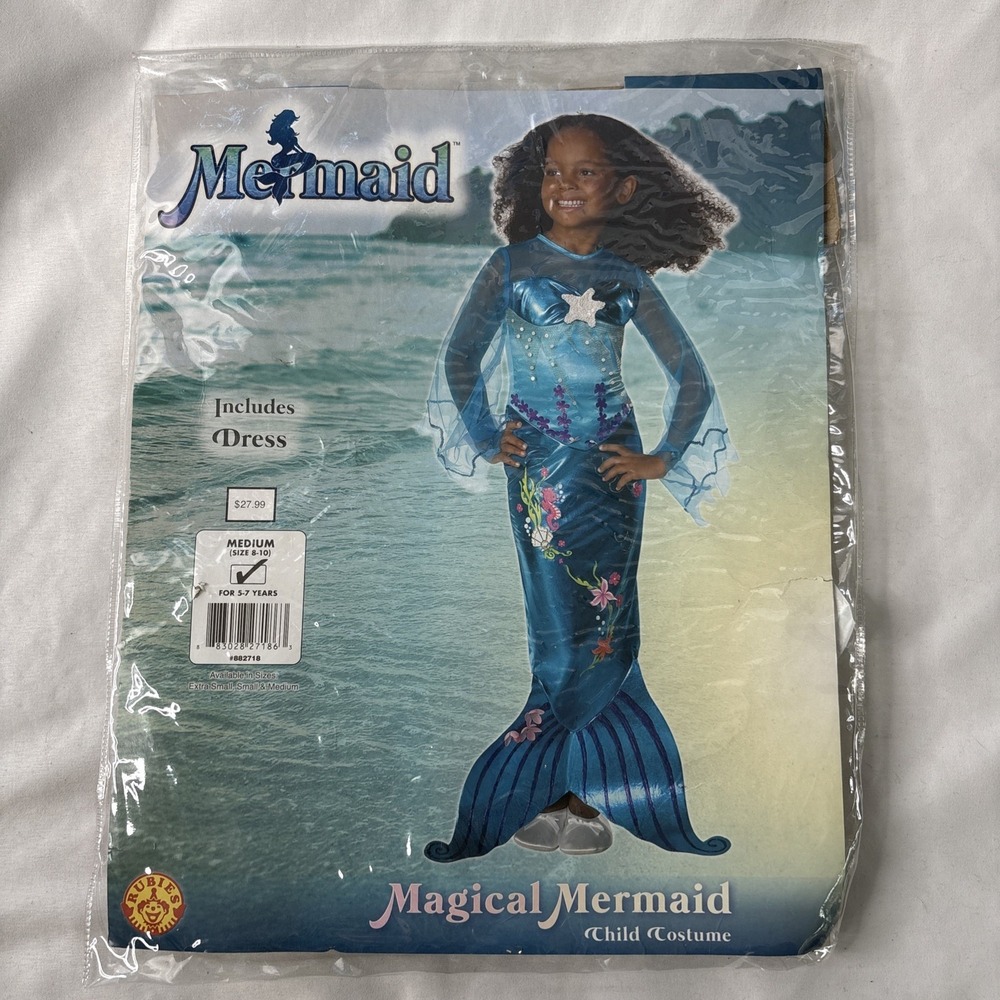 Rubies Magical Mermaid Child Halloween Costume Size Medium 8-10 Youth‎ 1 Piece